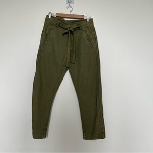 Free People Universal Linen Blend Pant in Olive Green